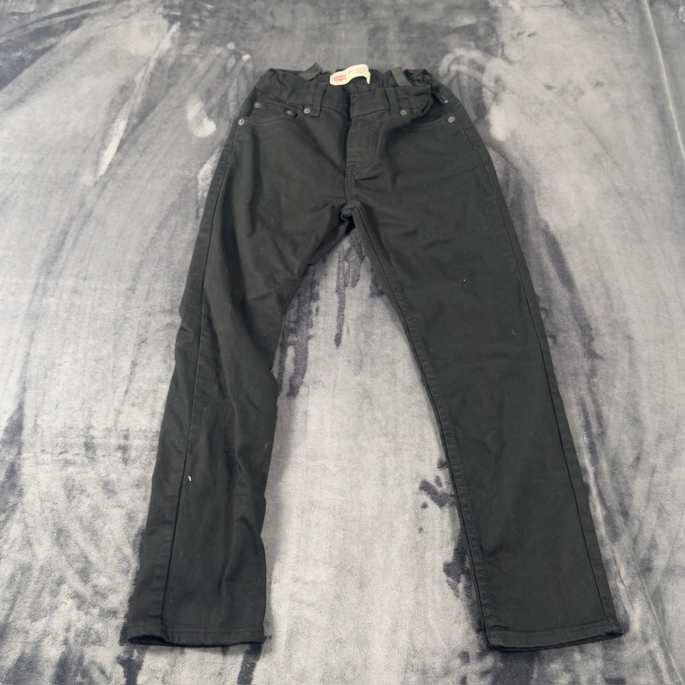Levi's 502 Regular Taper Jeans Boys 10 Reg Black Stretch Denim 617845243204